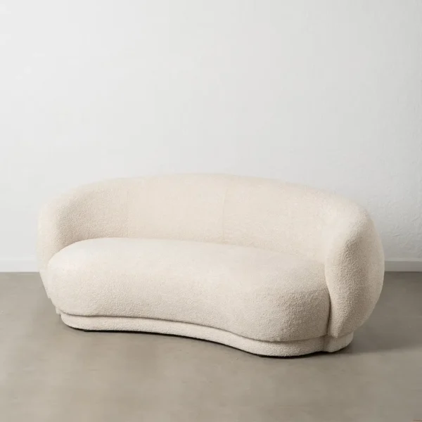 Canapea bej din tesatura boucle Leander - imagine 9