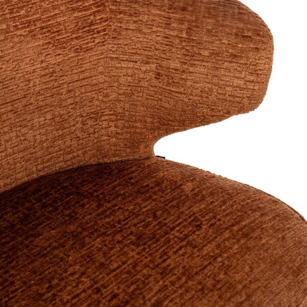 Fotoliu caramiziu din tesatura chenille Cozette - imagine 6