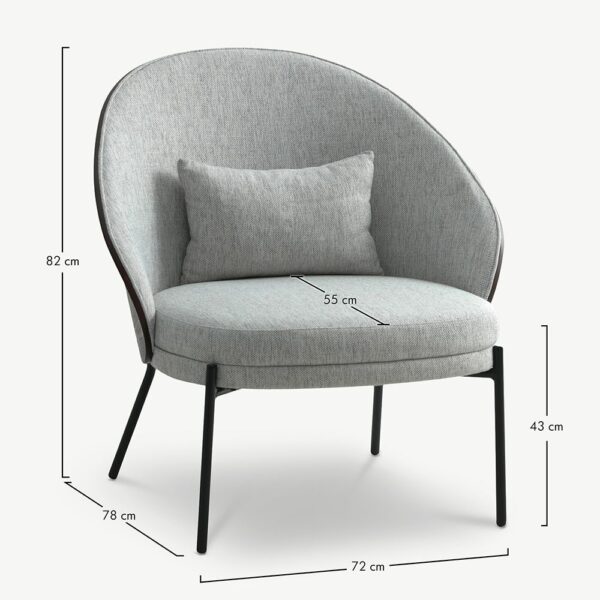 Fotoliu lounge gri/maro din tesatura Tiletto - imagine 7