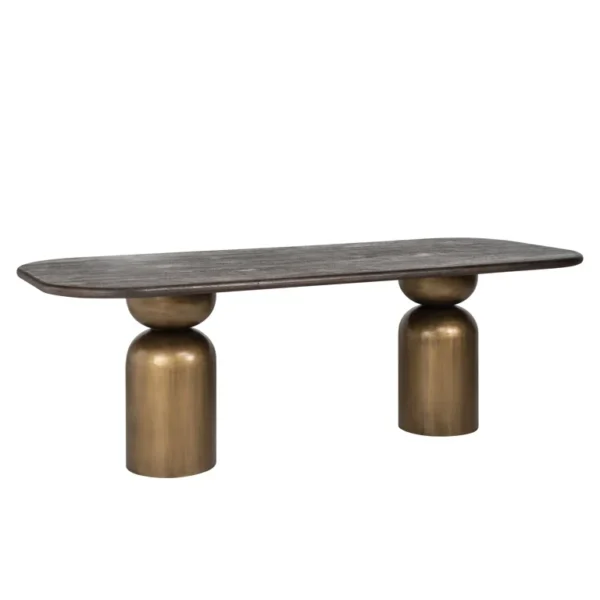 Masa dining aramie din fier si lemn de acacia 230x100 Victoria - imagine 3