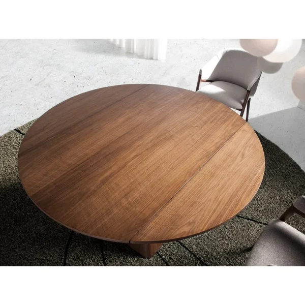 Masa dining maro extensibila din lemn de frasin Ø140 Pyramidal - imagine 5