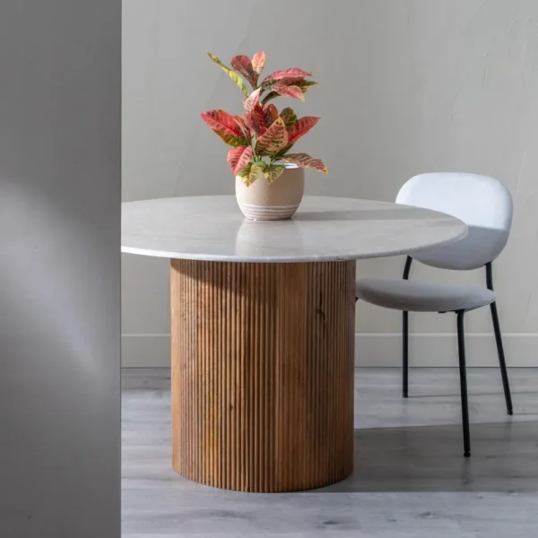 Masa dining rotunda maro din lemn de mango Ø120 Madera - imagine 3