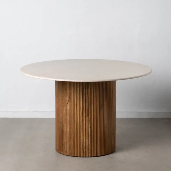 Masa dining rotunda maro din lemn de mango Ø120 Madera - imagine 10