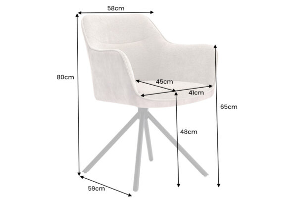 Set 2 scaune rotative gri din tesatura texturata Verona - imagine 8