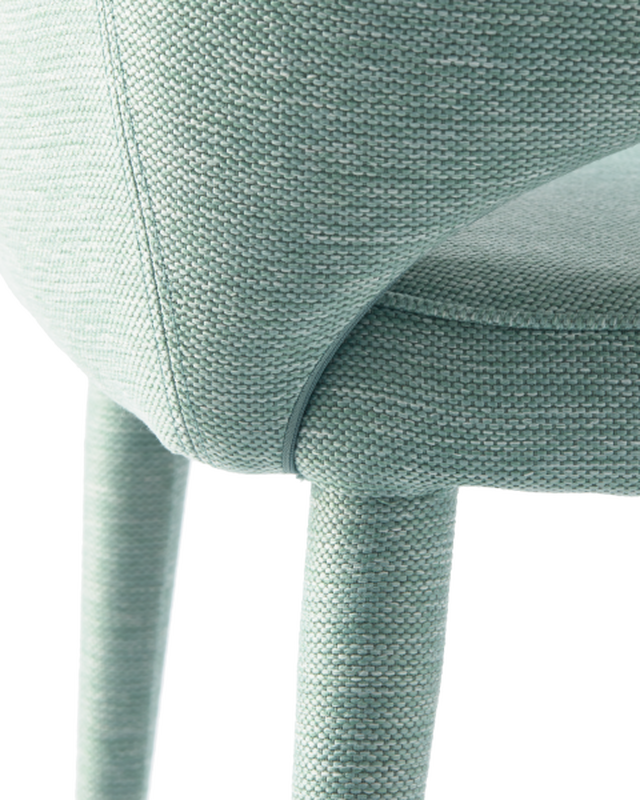Scaun de bar verde menta din tesatura texturata Cosy - imagine 4