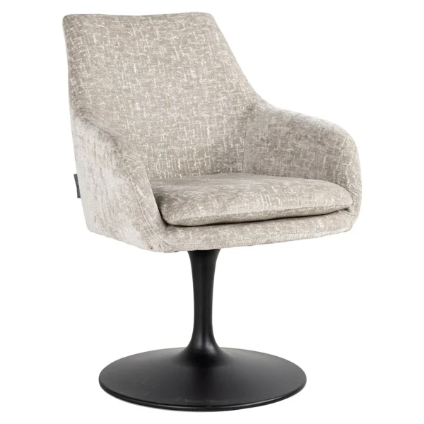 Scaun rotativ bej din tesatura texturata Lawrence - imagine 2