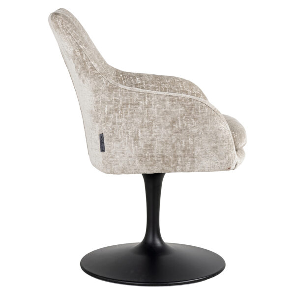 Scaun rotativ bej din tesatura texturata Lawrence - imagine 3