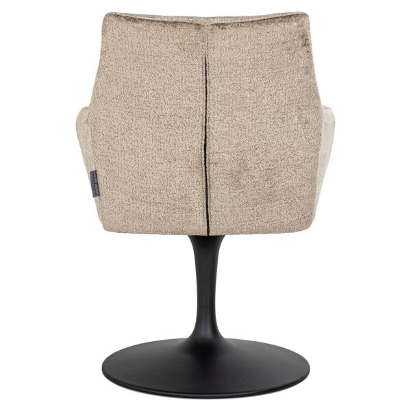 Scaun rotativ maro din tesatura chenille Lawrence - imagine 4