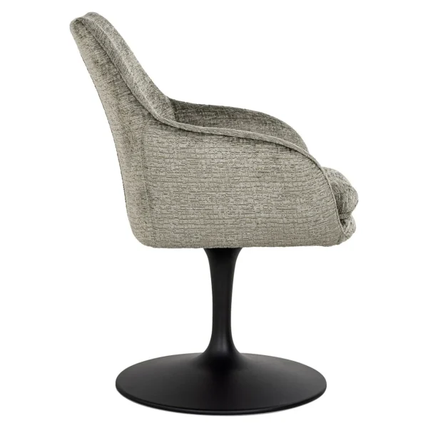 Scaun rotativ vernil din tesatura texturata Lawrence - imagine 3