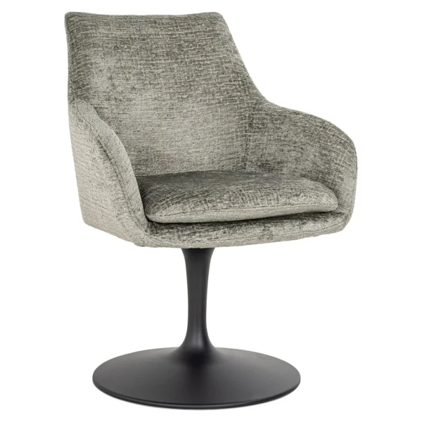 Scaun rotativ vernil din tesatura texturata Lawrence - imagine 2
