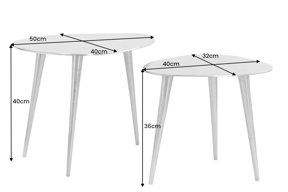Set 2 mese de cafea aurii din aluminiu Elements - imagine 5