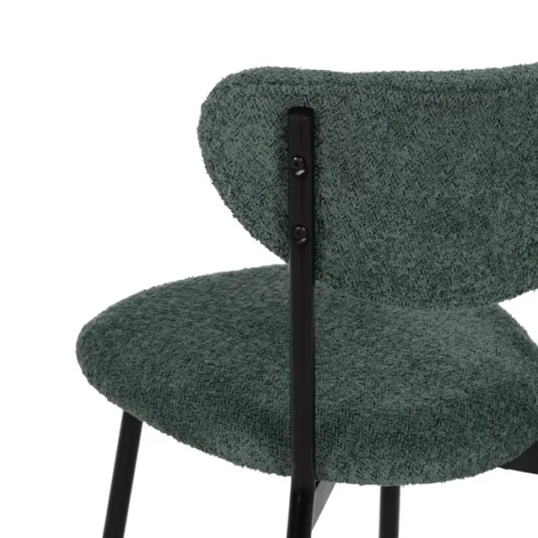 Set 2 scaune dining verzi din tesatura boucle Keanu - imagine 4