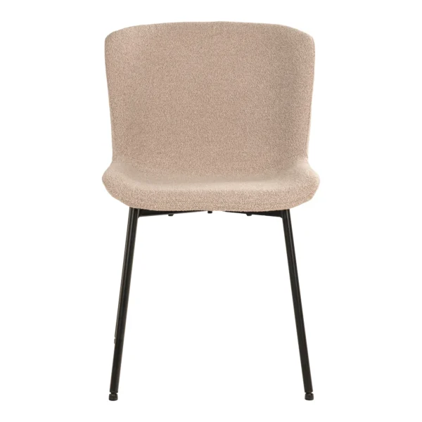 Set 2 scaune dining bej din tesatura boucle Novok - imagine 2