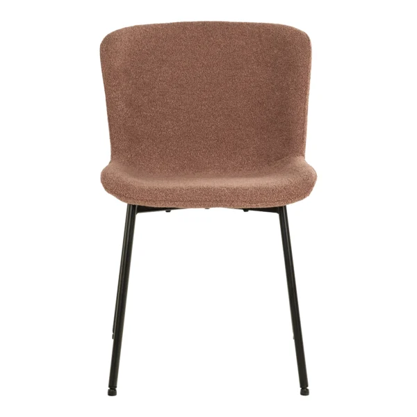 Set 2 scaune dining maro din tesatura boucle Novok - imagine 2
