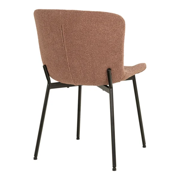 Set 2 scaune dining maro din tesatura boucle Novok - imagine 4
