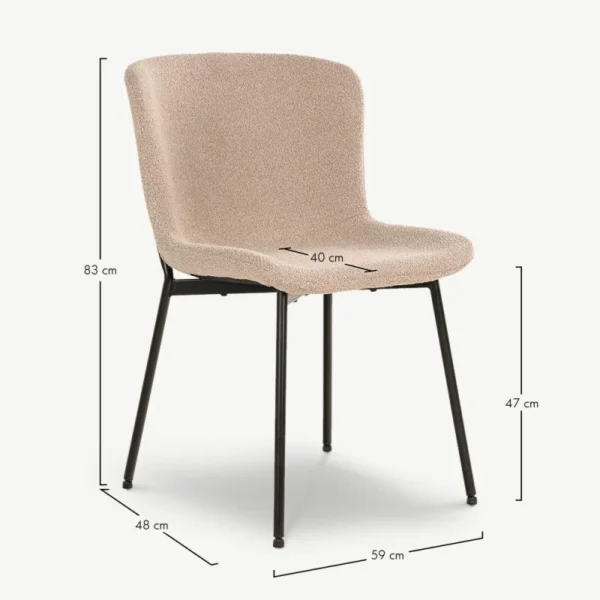 Set 2 scaune dining maro din tesatura boucle Novok - imagine 6