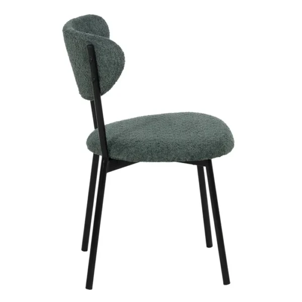 Set 2 scaune dining verzi din tesatura boucle Keanu - imagine 2