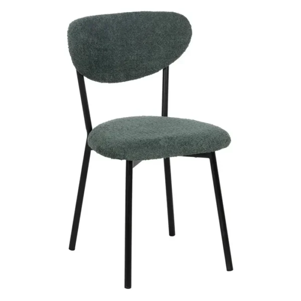Set 2 scaune dining verzi din tesatura boucle Keanu