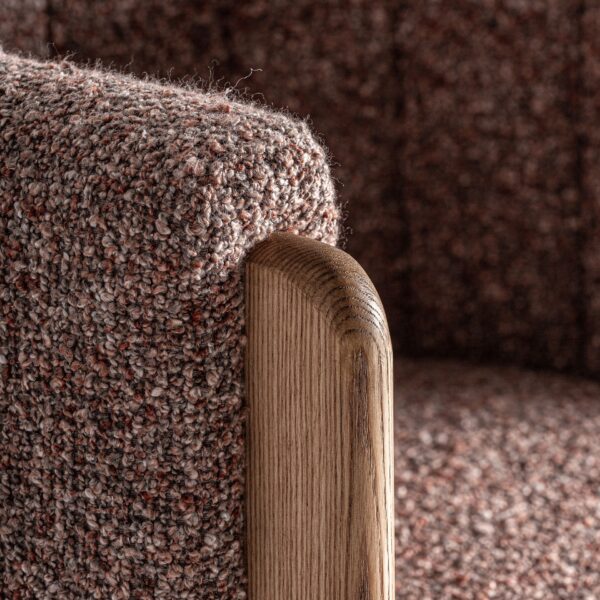 Scaun dining maro/natur din catifea boucle Veyron - imagine 6