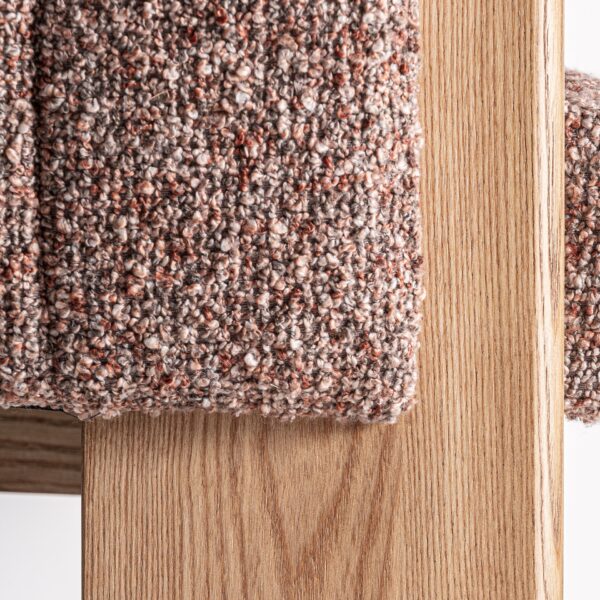 Scaun dining maro/natur din catifea boucle Veyron - imagine 4