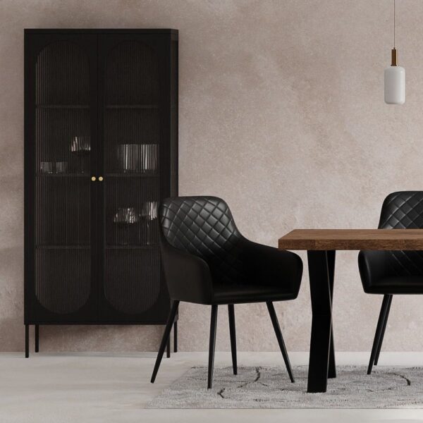 Vitrina neagra din otel si sticla Hobart - imagine 4