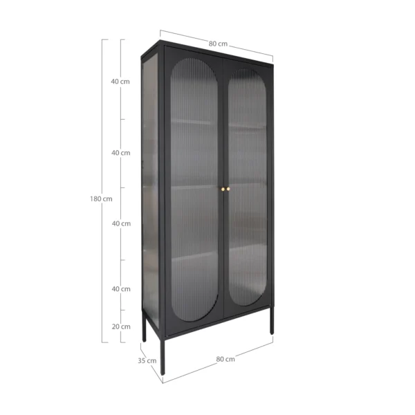 Vitrina neagra din otel si sticla Hobart - imagine 6