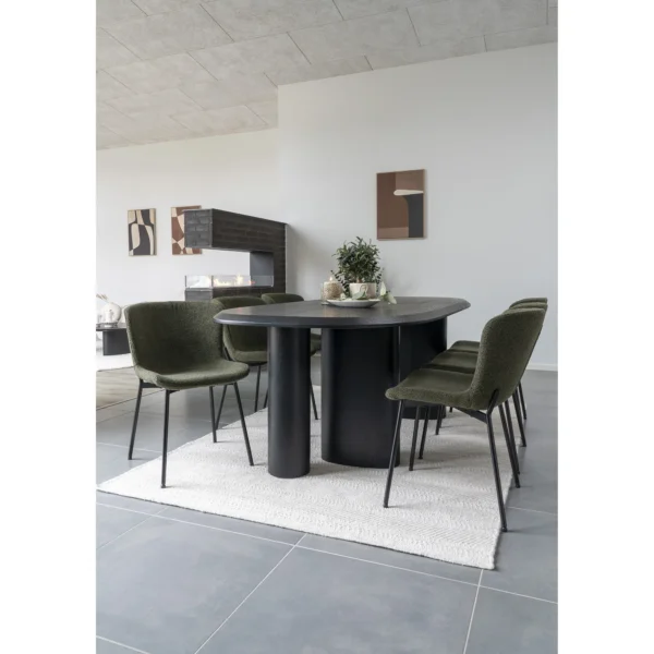 Masa dining neagra ovala din MDF Tirano - imagine 6