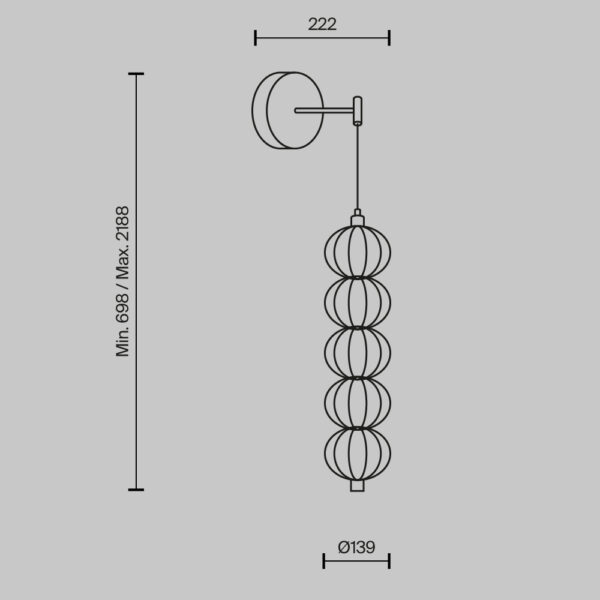 Aplica de perete cu led din metal Golden Cage - imagine 6