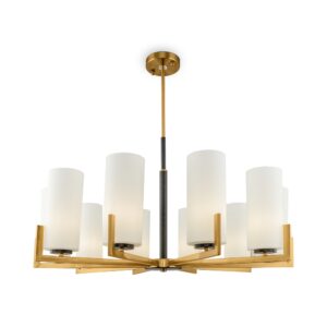 Candelabru auriu/alb cu 10 becuri Firenze