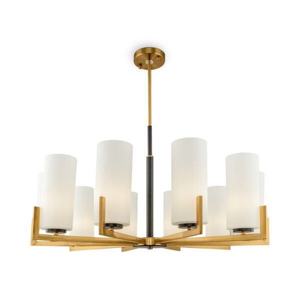 Candelabru auriu/alb cu 10 becuri Firenze - imagine 2