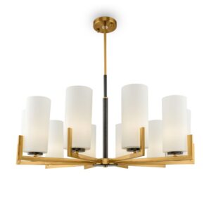 Candelabru auriu/alb cu 10 becuri Firenze
