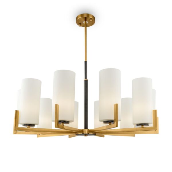 Candelabru auriu/alb cu 10 becuri Firenze