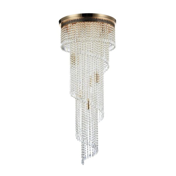 Candelabru auriu/alb cu 12 becuri Cascade