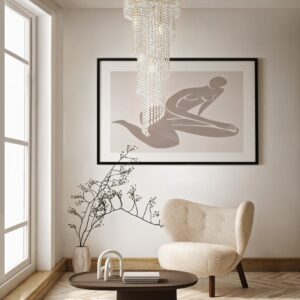 Candelabru auriu/alb cu 12 becuri Cascade
