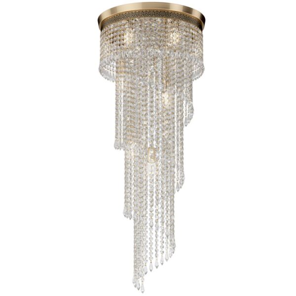 Candelabru auriu/alb cu 12 becuri Cascade - imagine 3