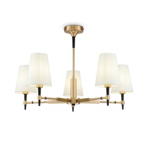 Candelabru auriu/alb cu 5 becuri Zaragoza