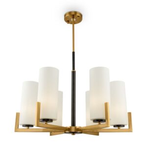 Candelabru auriu/alb cu 6 becuri Firenze
