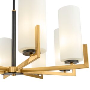 Candelabru auriu/alb cu 8 becuri Firenze
