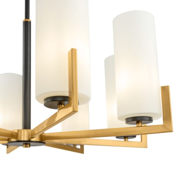 Candelabru auriu/alb cu 8 becuri Firenze - imagine 2