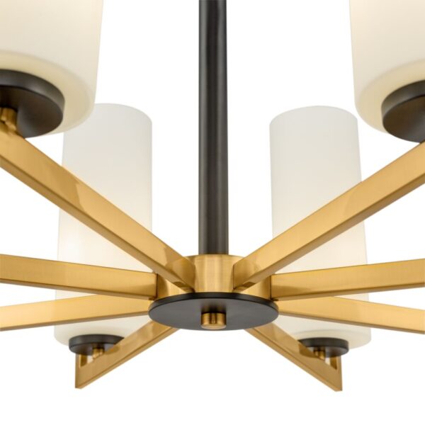 Candelabru auriu/alb cu 8 becuri Firenze - imagine 3