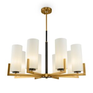 Candelabru auriu/alb cu 8 becuri Firenze