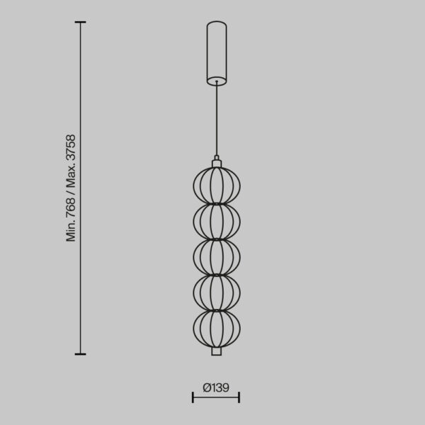 Lustra aurie cu led din metal Golden Cage - imagine 7