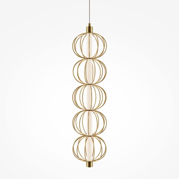 Lustra aurie cu led din metal Golden Cage - imagine 3