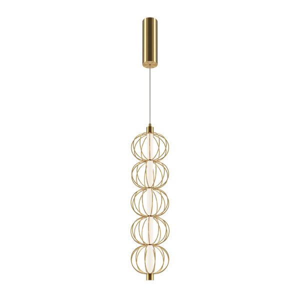 Lustra aurie cu led din metal Golden Cage
