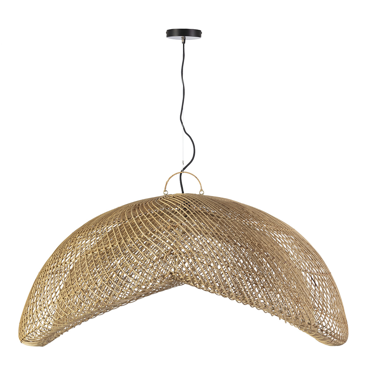 Lustra bej natur din ratan Natural - imagine 2