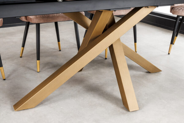 Masa dining extensibila din metal si ceramica 180/220/260 Marvelous Gold - imagine 5