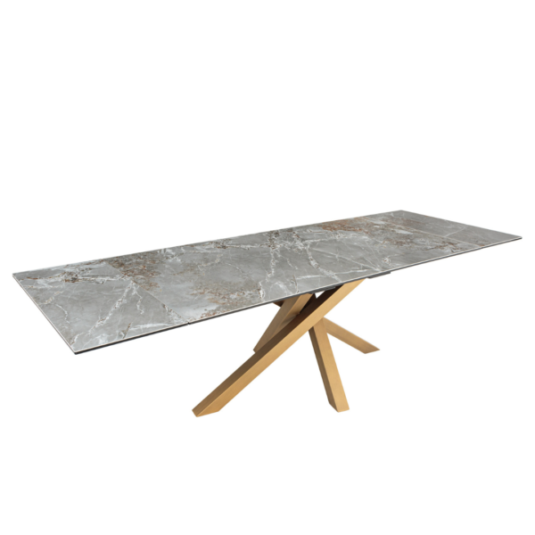 Masa dining extensibila din metal si ceramica 180/220/260 Marvelous Gold