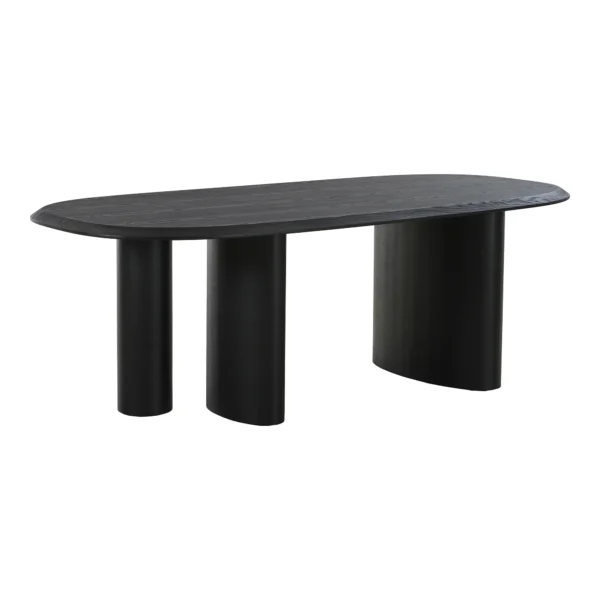 Masa dining neagra ovala din MDF Tirano - imagine 3