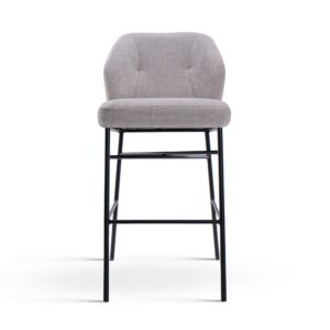 Scaun de bar lila din tesatura si metal Irys