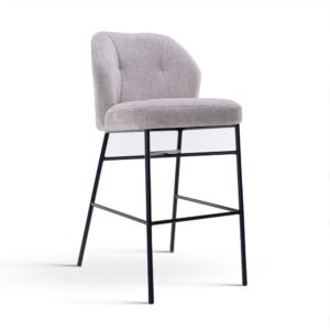 Scaun de bar lila din tesatura si metal Irys